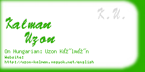 kalman uzon business card